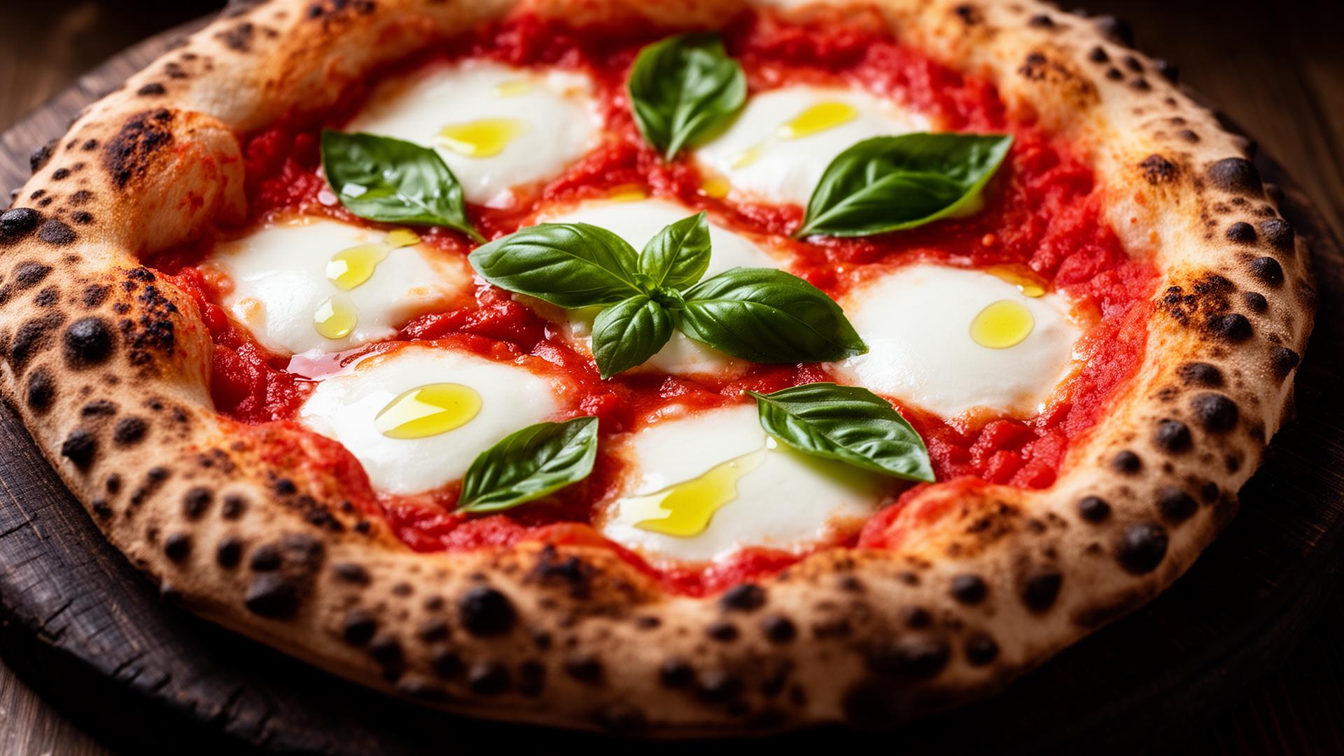 Frisch gebackene Margherita Pizza